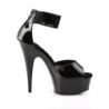 Pleaser DELIGHT-670-3 Black Ankle Cuff High Heels Shoes