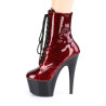 Pleaser ADORE-1020SP Red Snake Print Patent Black Sale