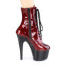 Pleaser ADORE-1020SP Red Snake Print Patent Black Sale