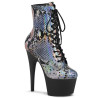 Pleaser ADORE-1020SP Silver Hologram Snake Print Black