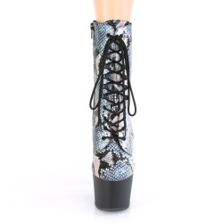 Pleaser ADORE-1020SP Silver Hologram Snake Print Black