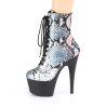 Pleaser ADORE-1020SP Silver Hologram Snake Print Black