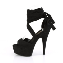 Pleaser DELIGHT-679 Black Ankle Wrap High Heels Shoes
