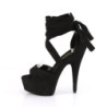 Pleaser DELIGHT-679 Black Ankle Wrap High Heels Shoes