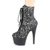 Pleaser ADORE-1020SPLAT Black Velvet Silver Hologram