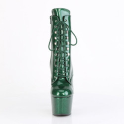 Pleaser ADORE-1020GP Green Glitter Patent Ankle Boots