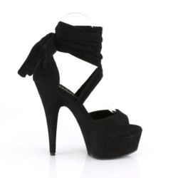 Pleaser DELIGHT-679 Black Ankle Wrap High Heels Shoes