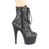 Pleaser ADORE-1020SPLAT Black Velvet Silver Hologram