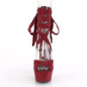 Pleaser DELIGHT-679 Burgundy Ankle Wrap Heeled Shoes