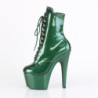 Pleaser ADORE-1020GP Green Glitter Patent Ankle Boots