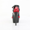 Pleaser DELIGHT-652-1 Black Patent Red Fishnet Sale
