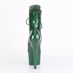 Pleaser ADORE-1020GP Green Glitter Patent Ankle Boots