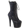 Pleaser ADORE-1040SPF Black Metallic Snake Print Fabric