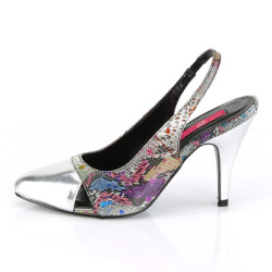 Pleaser Pink Label DREAM-405 Color Snake Print Silver