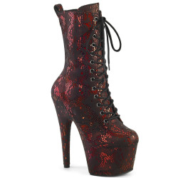 Pleaser ADORE-1040SPF Red Metallic Snake Print Fabric