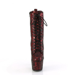 Pleaser ADORE-1040SPF Red Metallic Snake Print Fabric