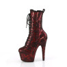 Pleaser ADORE-1040SPF Red Metallic Snake Print Fabric