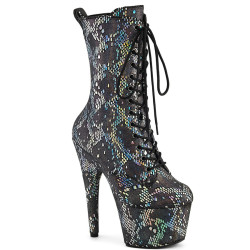 Pleaser ADORE-1040SPF Silver Metallic Hologram Snake