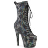 Pleaser ADORE-1040SPF Silver Metallic Hologram Snake