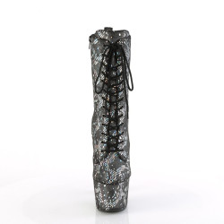 Pleaser ADORE-1040SPF Silver Metallic Hologram Snake