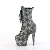 Pleaser ADORE-1040SPF Silver Metallic Hologram Snake