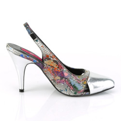 Pleaser Pink Label DREAM-405 Color Snake Print Silver