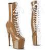 Pleaser ADORE-1040TT Taupe White Patent Sale Women
