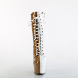 Pleaser ADORE-1040TT Taupe White Patent Sale Women