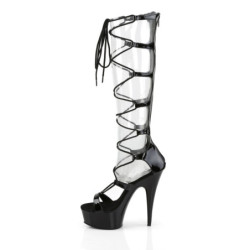 Pleaser DELIGHT-698 Knee High Heeled Platform Sandals