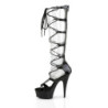 Pleaser DELIGHT-698 Knee High Heeled Platform Sandals