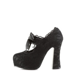 Demonia DEMON-11 Satin Lace Chunky Platform Pumps