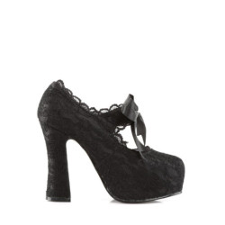 Demonia DEMON-11 Satin Lace Chunky Platform Pumps