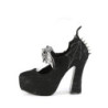 Demonia DEMON-18 Black Satin Chunky Platform Pumps