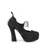 Demonia DEMON-18 Black Satin Chunky Platform Pumps