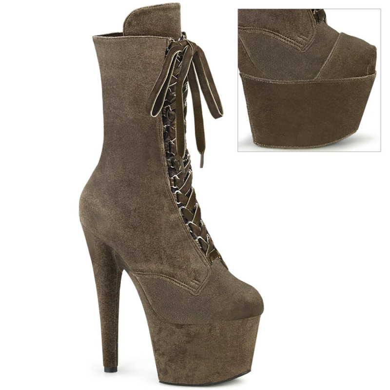 Pleaser ADORE-1045VEL Khaki Velvet Sale Women Pleaser ADORE-1045VEL Khaki Velvet Sale Women
