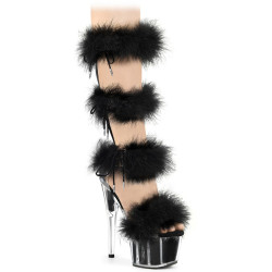 Pleaser ADORE-728F Transparent Black Fur Sale Women