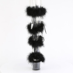 Pleaser ADORE-728F Transparent Black Fur Sale Women