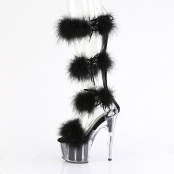 Pleaser ADORE-728F Transparent Black Fur Sale Women