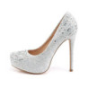 Fabulicious DESTINY-06R Silver Glitter Platform Pumps