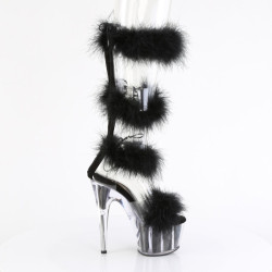 Pleaser ADORE-728F Transparent Black Fur Sale Women