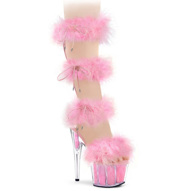 Pleaser ADORE-728F Transparent Rose Fur Sale Women Pleaser ADORE-728F Transparent Rose Fur Sale Women