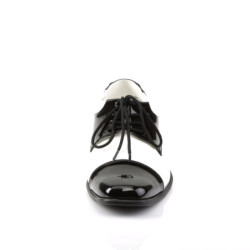 Funtasma DISCO-18 Black White Patent 70s Disco Shoes Men