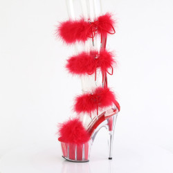 Pleaser ADORE-728F Transparent Red Fur Sale Women