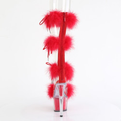 Pleaser ADORE-728F Transparent Red Fur Sale Women