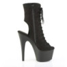 Pleaser ADORE-1016 Black Vegan Suede Heeled Ankle Boots