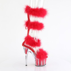 Pleaser ADORE-728F Transparent Red Fur Sale Women