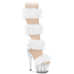 Pleaser ADORE-728F Transparent White Fur Sale Women