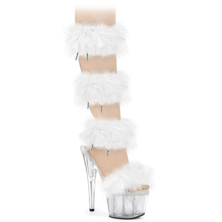 Pleaser ADORE-728F Transparent White Fur Sale Women