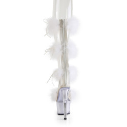 Pleaser ADORE-728F Transparent White Fur Sale Women