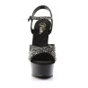 Pleaser DELIGHT-609RS Black Suede Pewter Strass Sale